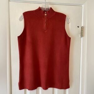 Premise Studio Red Knit Top with Zipper